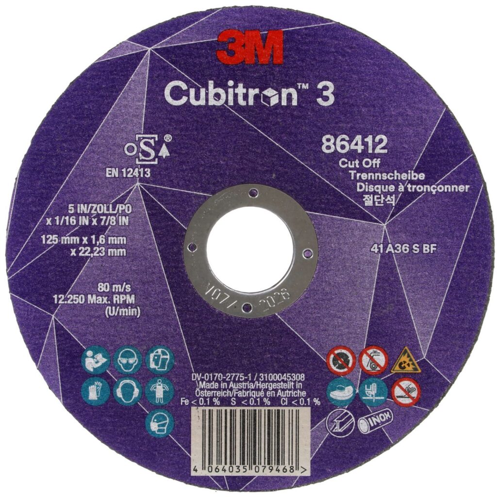 3M Cubitron 3 Doorslijpschijven T41 – Recht 125 x 1,0 x 22,2 mm