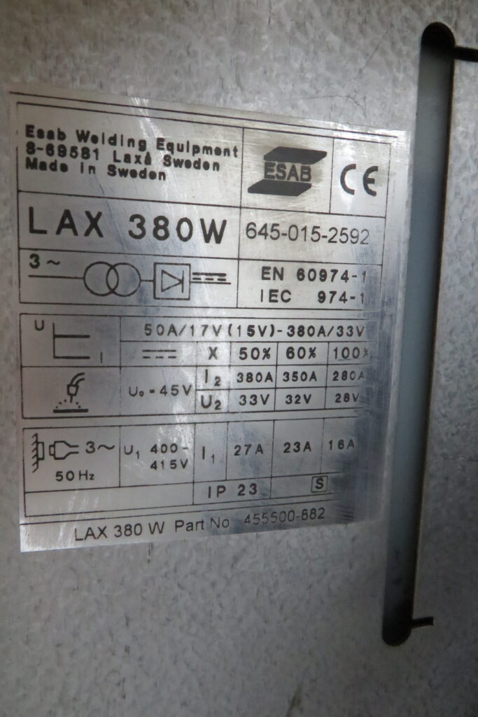 Esab LAX 380 mig/mag co2 lasapparaat - Afbeelding 10